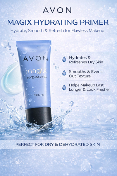 Avon Magix Hydrating Primer moisturising makeup base for dry skin smoothing hydrating face primer lightweight formula