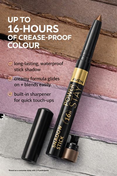Avon Power Stay 16 hour eyeshadow stick waterproof cream shadow long lasting crease proof eye makeup