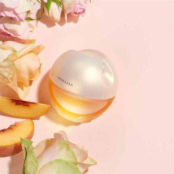 Avon Incandessence perfume with peach and floral notes women's fragrance lifestyle image