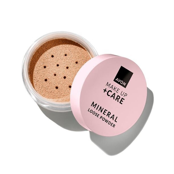 Avon mineral loose powder medium shade lightweight buildable face powder natural finish