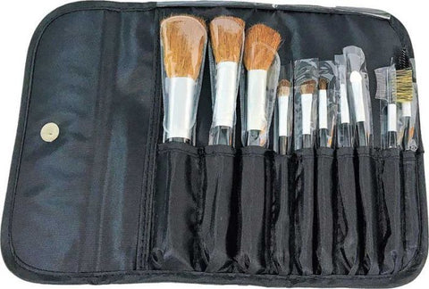 10 Piece Cosmetic Brush Set & Wallet